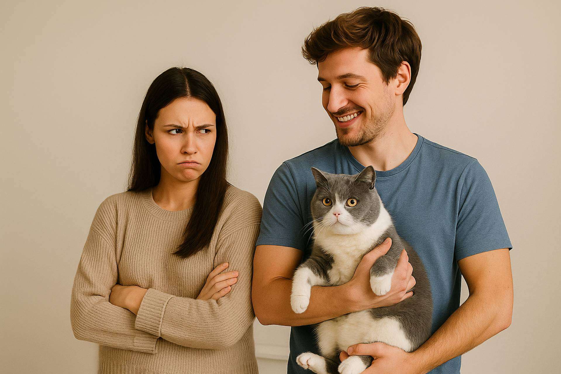 Cuando un gato entra en la pareja… y una arena salva la convivencia