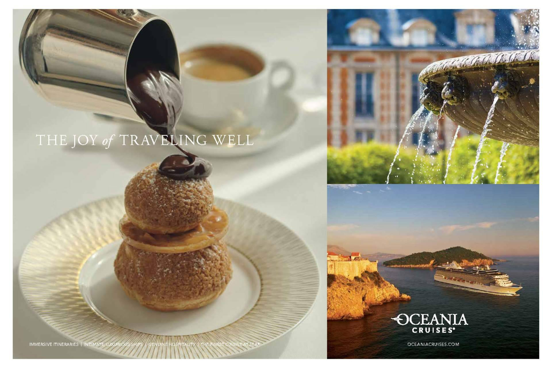Oceania Cruises presenta “The Joy of Traveling Well”, una nueva etapa en su identidad de marca